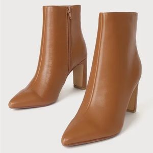 Chinese Laundry Erin Camel Pointed-Toe Ankle Booties sz 7